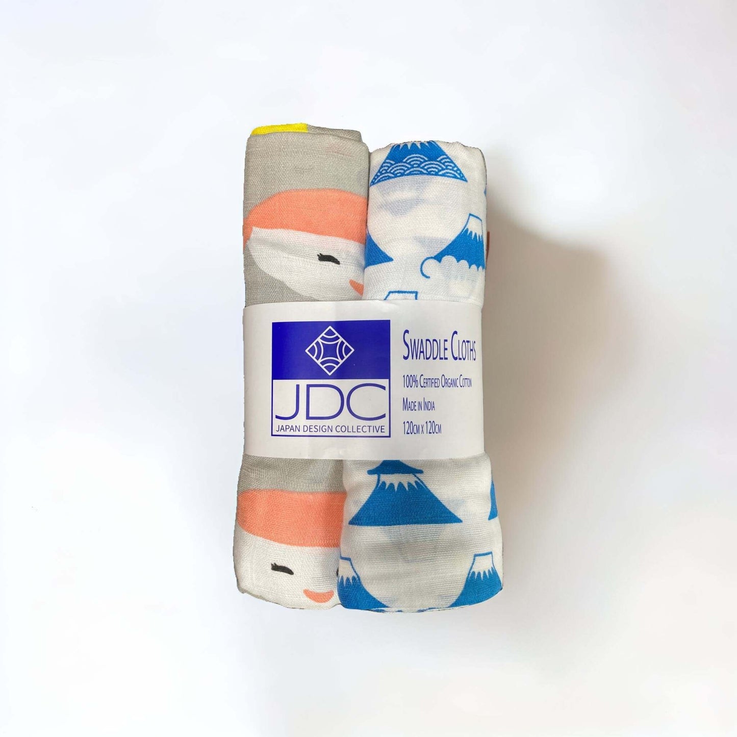Pair of Swaddle Cloths: Mt Fuji & Kawaii Sushi