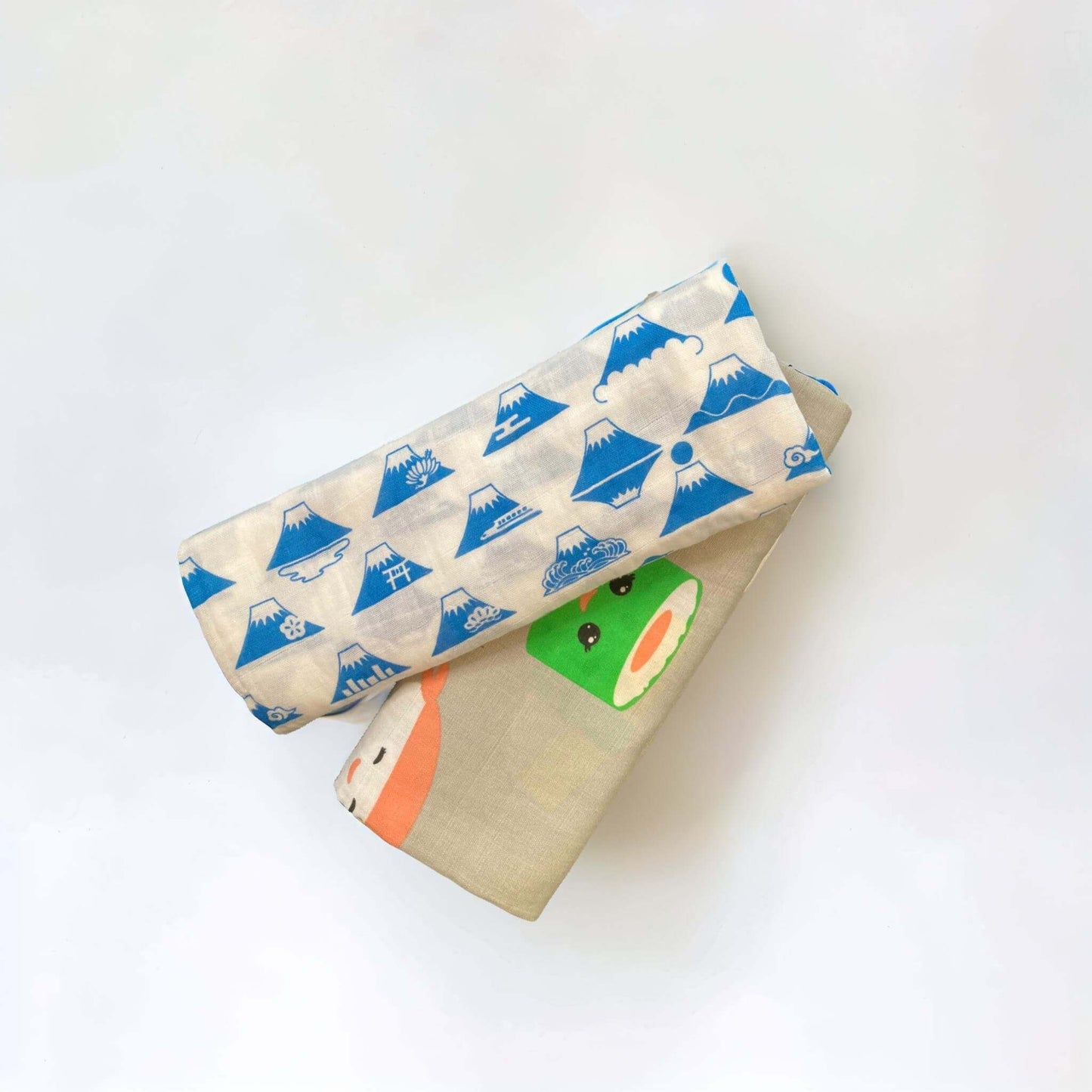 Pair of Swaddle Cloths: Mt Fuji & Kawaii Sushi