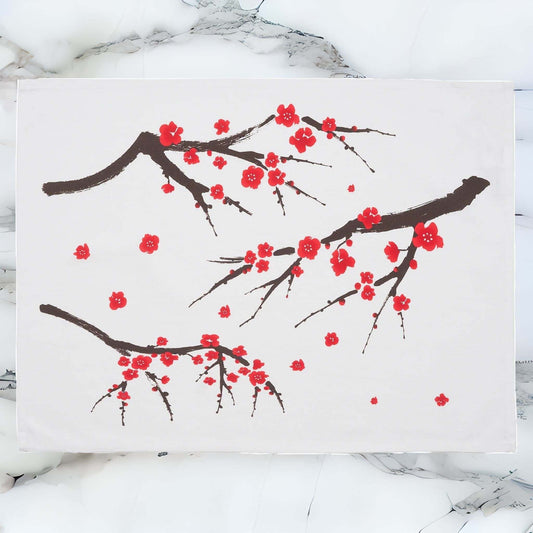 Tea Towel: Calligraphy Ume Plum Blossom